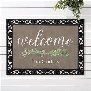Greenery Welcome Personalized Doormat- 18x27 - 21165