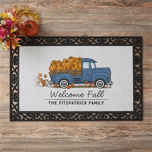 Classic Fall Vintage Truck Personalized Doormat- 20x35 - 21171-M