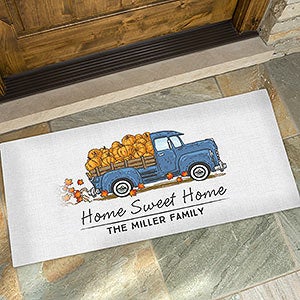 Classic Fall Vintage Truck Personalized Large Throw Pillow