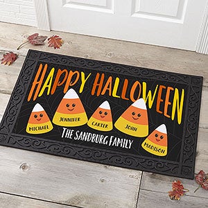 Candy Corn Family 20x35 Personalized Halloween Doormat - 21172-M