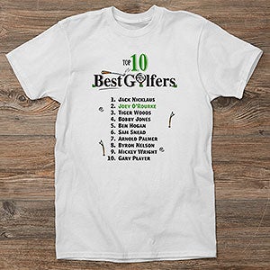 Personalized Top Ten Golfers Custom T Shirt - 2120CT