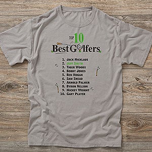 Top 10 Golfers Personalized Hanes Adult ComfortWash T-Shirt - 2120-CWT