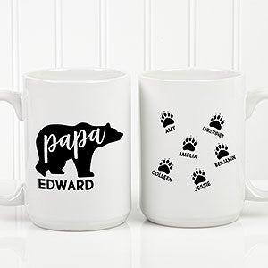 Papa Bear Personalized Coffee Mug 15 oz. - White - 21253-L