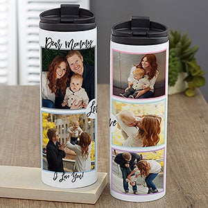 Love Photo Collage Personalized 16 oz. Travel Tumbler For Her - 21281