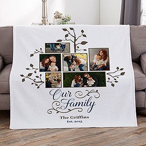 Photo Family Tree Personalized 50x60 Sweatshirt Blanket - 21288-SW