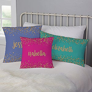 Sparkling Name Personalized Small Throw Pillow