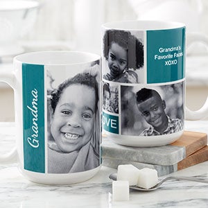 Family Love For Her Photo Collage Personalized Coffee Mug 15oz.- White - 21371-L