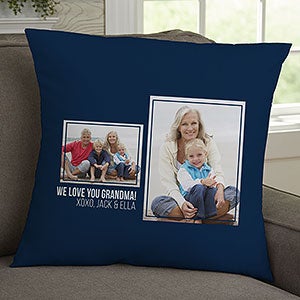 For Her 2 Photo Collage Personalized 18 Velvet Throw Pillow - 21453-LV