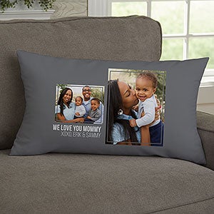 2 Photo Collage For Her Personalized Lumbar Velvet Throw Pillow - 21453-LBV