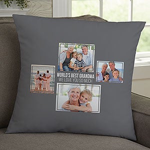 For Her 4 Photo Collage Personalized 18 Throw Pillow - 21455-L
