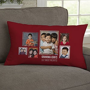 For Her 6 Photo Collage Personalized Lumbar Throw Pillow - 21457-LB