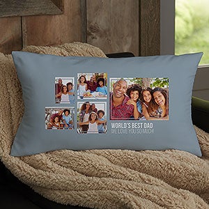 For Him 5  Photo Collage Personalized Lumbar Throw Pillow - 21462-LB