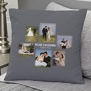 Wedding 6  Photo Collage Personalized 18 Velvet Throw Pillow - 21469-LV