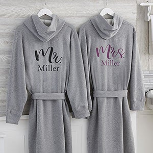 Elegant Couple Personalized Sweatshirt Robe - 21474