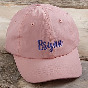 Kids Pink Embroidered Baseball Caps - 21583-P
