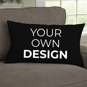 Design Your Own Personalized Lumbar Throw Pillow - Black - 21633-B