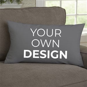 Design Your Own Personalized Lumbar Throw Pillow - Grey - 21633-G