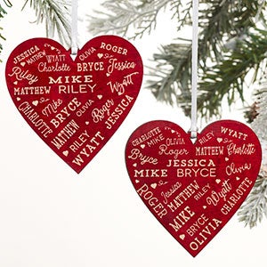 Close To Her Heart Personalized Red Wood Ornament - 21668-2R