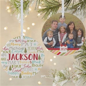 Whimsical Winter Photo Family Personalized Ornament-3.75 Matte - 2 Sided - 21702-2L