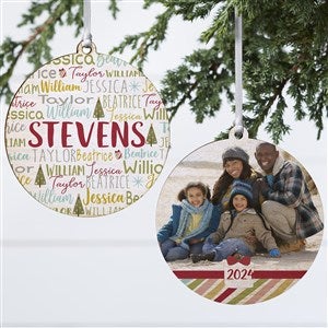 Whimsical Winter Family Personalized Wood Photo Ornament - 21702-2W