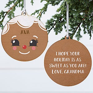 Gingerbread Character Personalized Ornament- 3.75 Wood - 2 Sided - 21706-2W