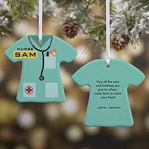 Personalized Nurse Ornament - 2 Sided Nurse Uniform - 21717-2