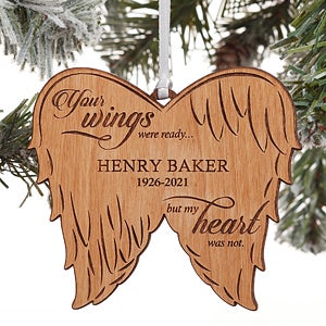 Angel Wings Personalized Photo Memorial Ornament