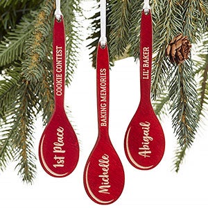 Best Chef Personalized Red Wooden Spoon Ornament - 21722-R