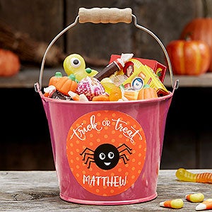 Halloween Character Personalized Halloween Treat Bucket-Pink - 21831-P