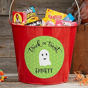 Halloween Character Personalized Large Treat Bucket- Red - 21831-RL