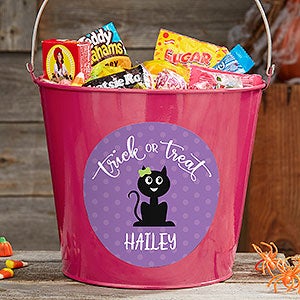 Halloween Character Personalized Large Treat Bucket- Pink - 21831-PL