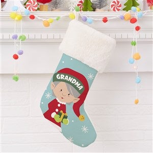 Christmas Elf Characters Personalized Ivory Faux Fur Christmas Stockings - 21842-IF