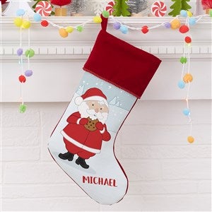 Whimsical Winter Characters Personalized Burgundy Christmas Stockings - 21843-B