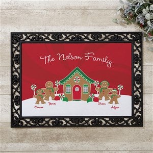 Gingerbread Family Personalized Doormat- 18x27 - 21868