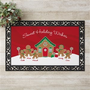 Gingerbread Family 20x35 Personalized Christmas Doormat - 21868-M