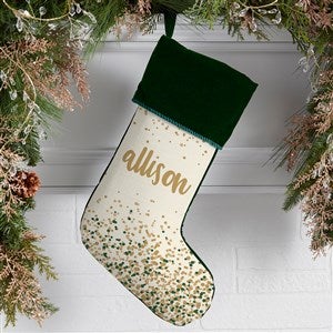 Sparkling Name Personalized Green Christmas Stocking - 21872-G