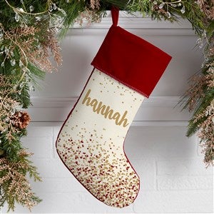 Sparkling Name Personalized Burgundy Christmas Stocking - 21872
