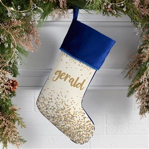 Sparkling Name Personalized Blue Christmas Stocking - 21872-BL