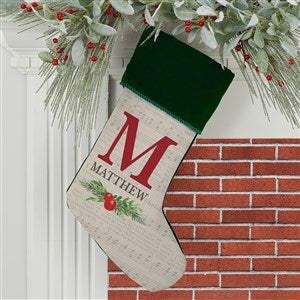 Nostalgic Noel Personalized Green Christmas Stockings - 21880-G