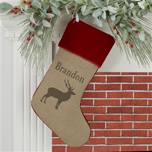 Outdoorsmen Personalized Burgundy Christmas Stockings - 21882-B