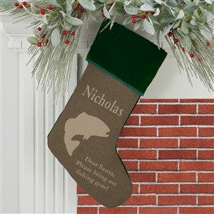 Outdoorsmen Personalized Green Christmas Stockings - 21882-G