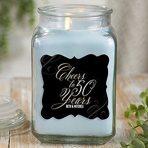 Cheers To... Personalized 18 oz. Linen Candle Jar - 21904-18CW