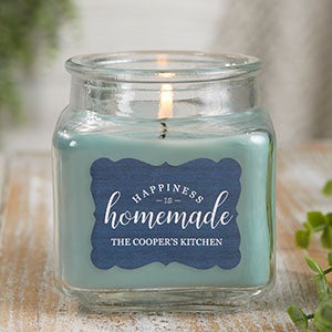 Happiness Is Homemade Personalized 10 oz. Eucalyptus Mint Candle Jar - 21906-10ES