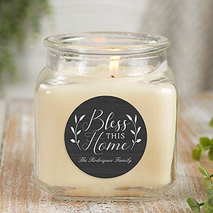 Bless This Home Personalized 10 oz. Vanilla Candle Jar - 21913-10VB