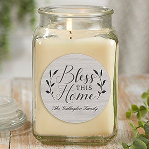 Bless This Home Personalized 18 oz Vanilla Candle Jar - 21913-18VB