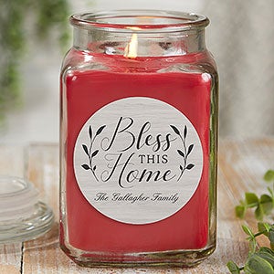 Bless This Home 18 oz Cinnamon Spice Scented Candle Jar - 21913-18CS