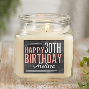 Vintage Birthday Personalized 10 oz. Vanilla Candle Jar - 21915-10VB