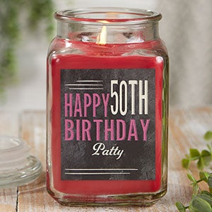Vintage Birthday Personalized 18 oz. Cinnamon Spice Candle Jar - 21915-18CS