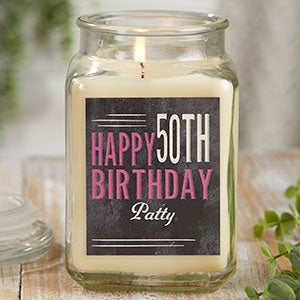 Vintage Birthday 18 oz Vanilla Scented Candle Jar - 21915-18VB