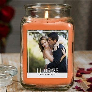 Our Wedding Photo Personalized 18 oz. Pumpkin Spice Candle Jar - 21920-18WC